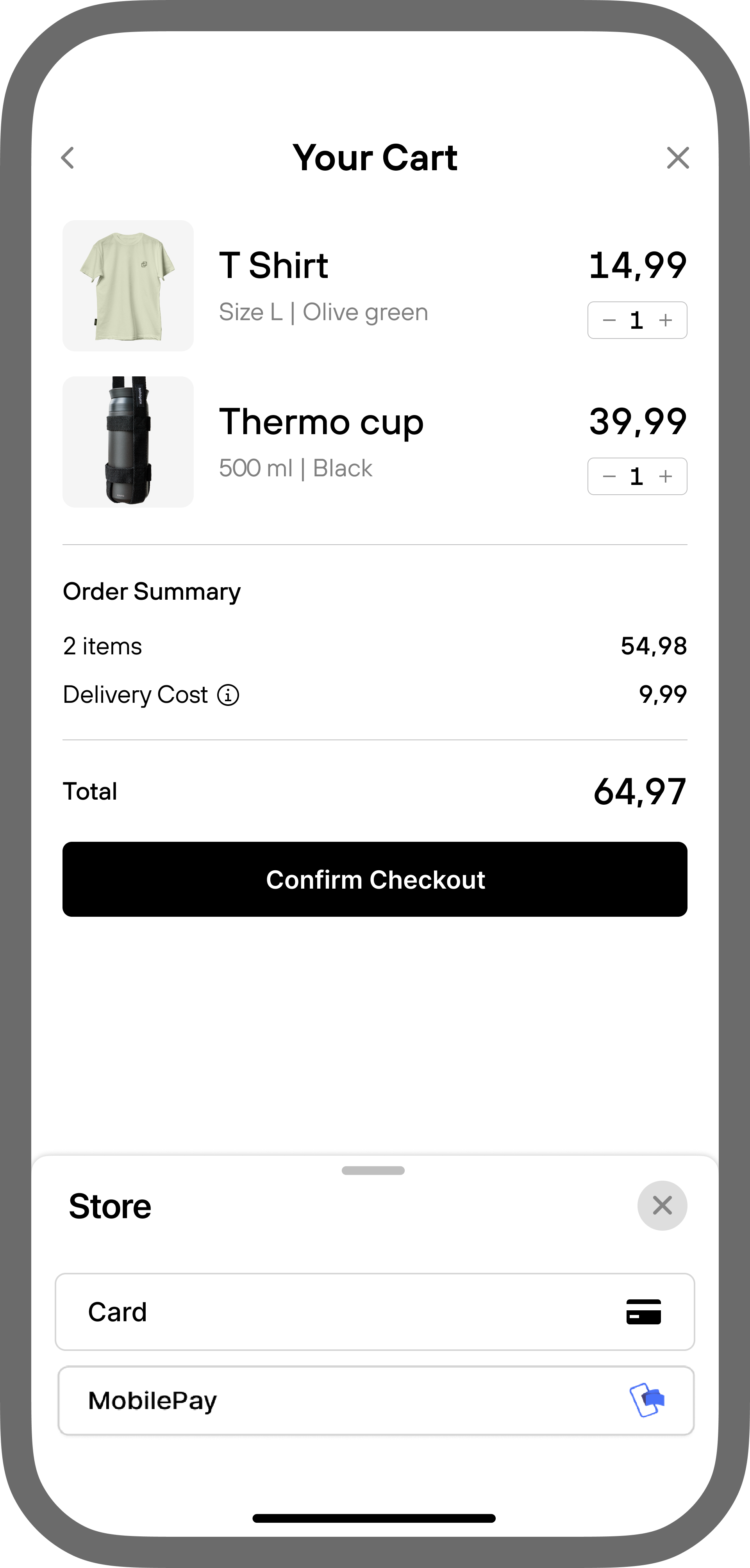 MobilePay payment page example
