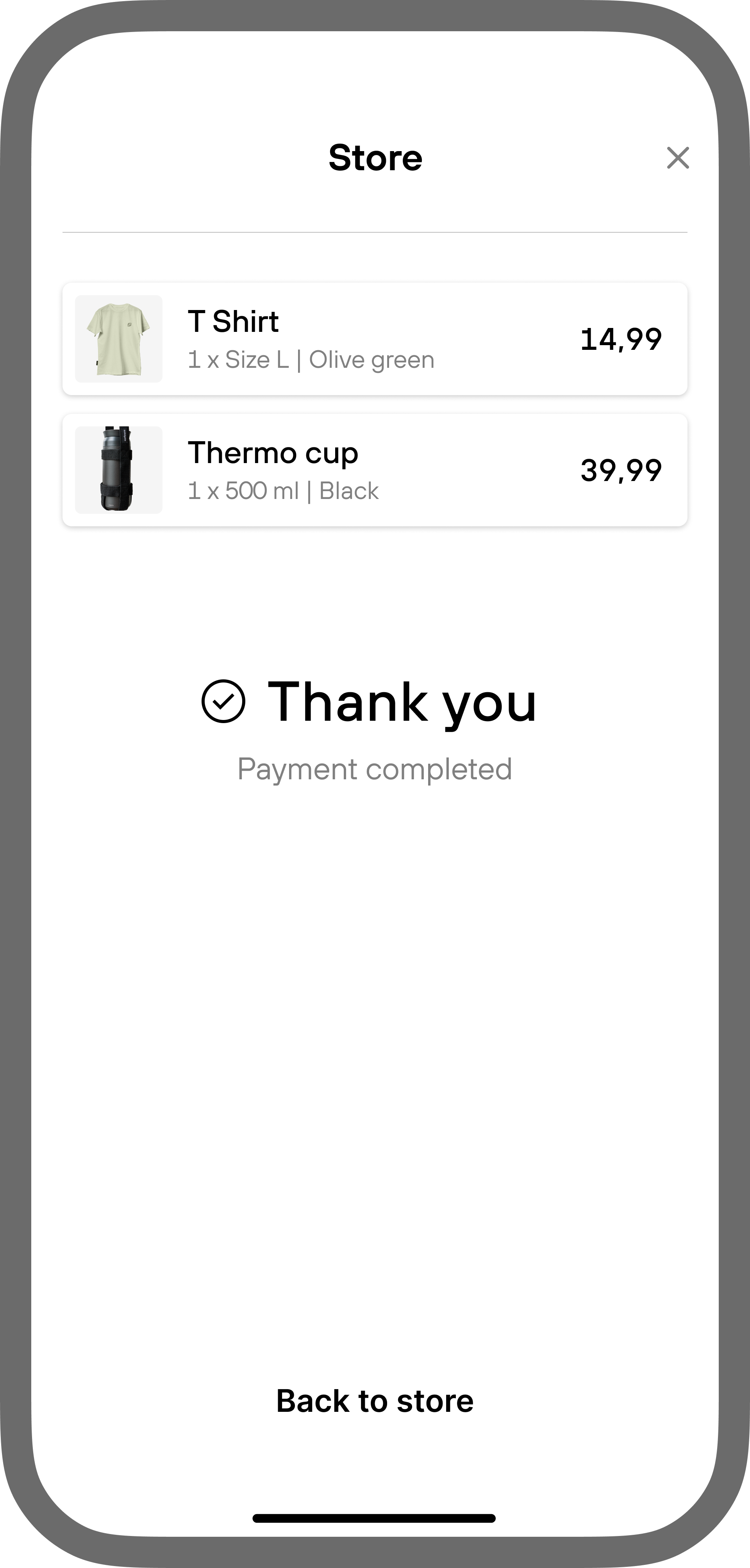 MobilePay payment page example