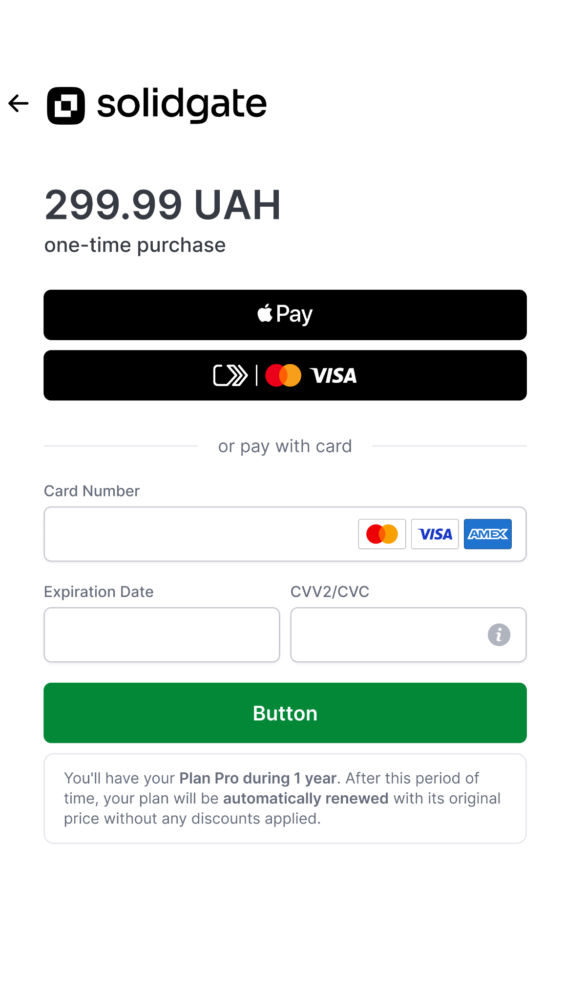 Click to Pay checkout example