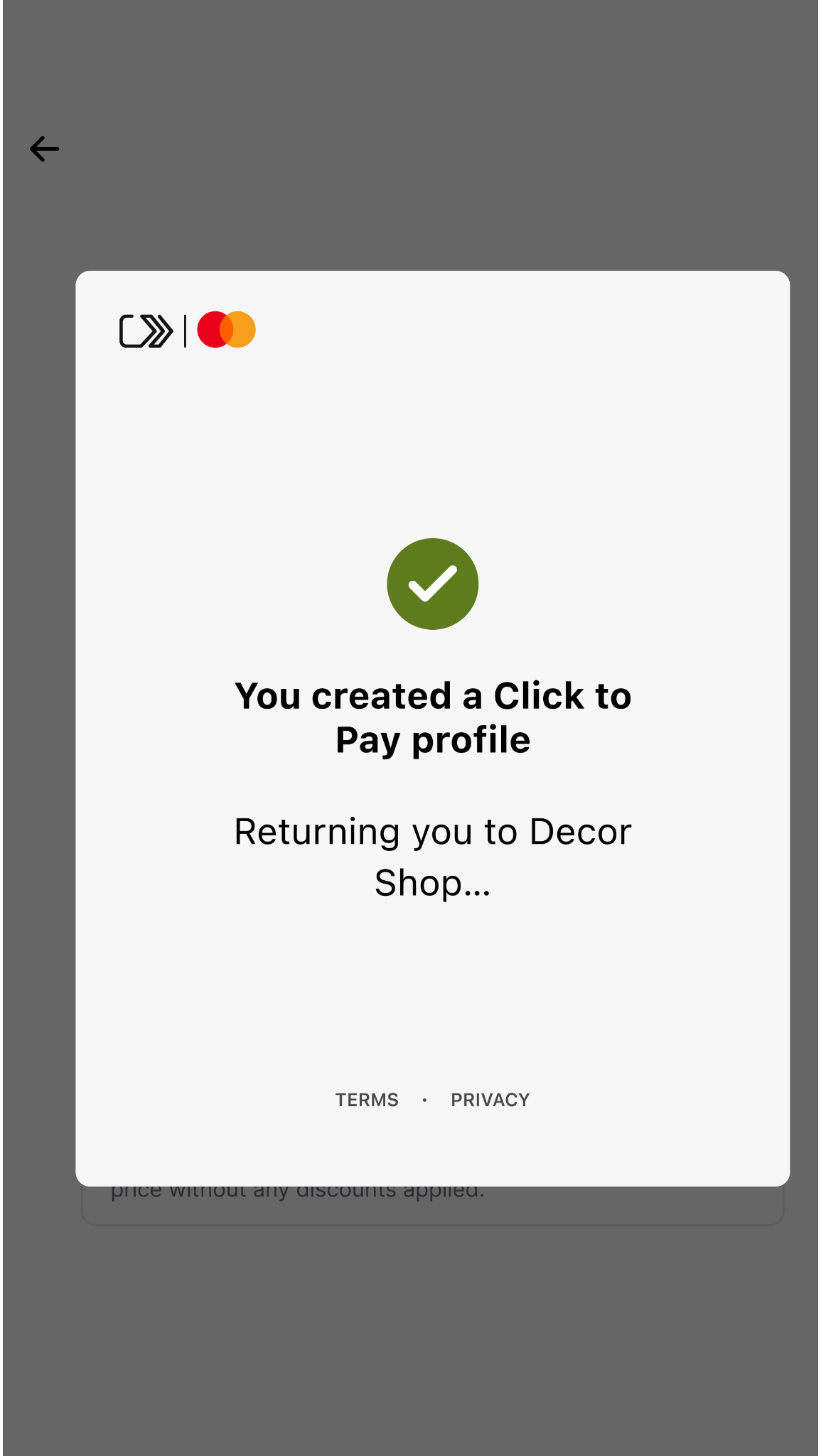Click to Pay checkout example