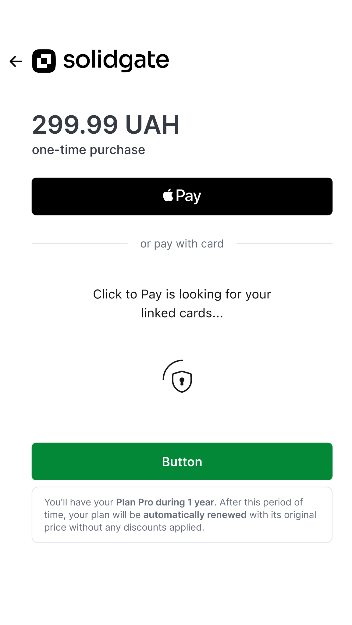 Click to Pay checkout example