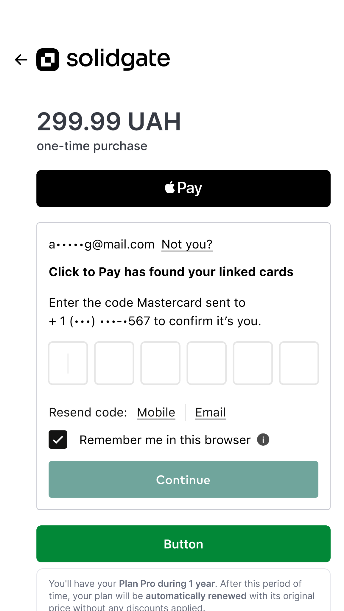 Click to Pay checkout example