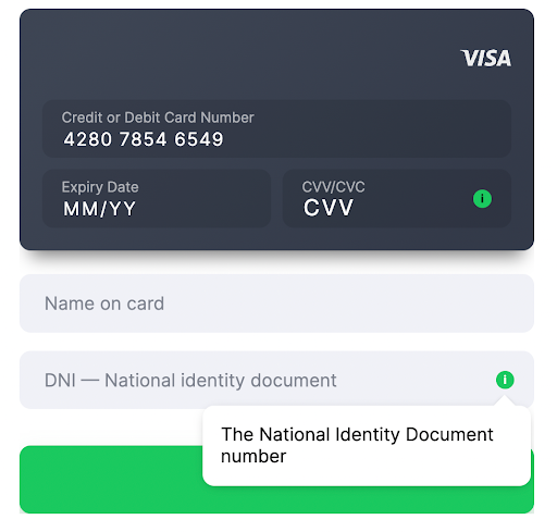 Card template Argentina DNI