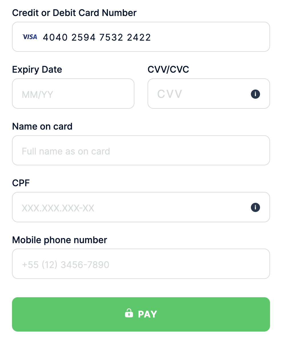 Default template Brazil Mobile phone number