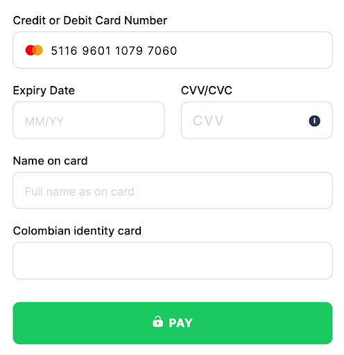 Default template Colombia Cedula de Ciudadania