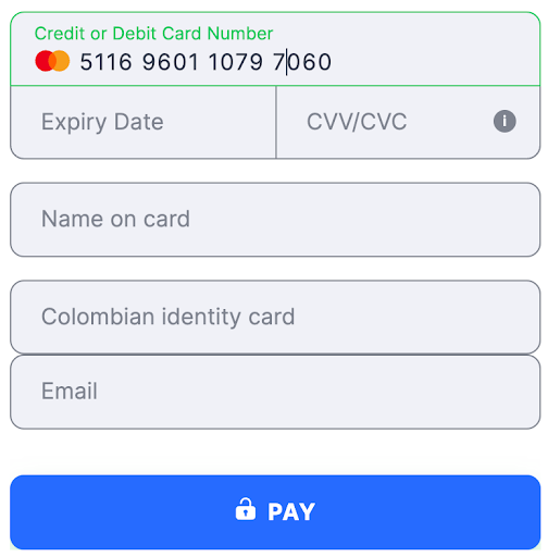 Flat template Colombia Cedula de Ciudadania