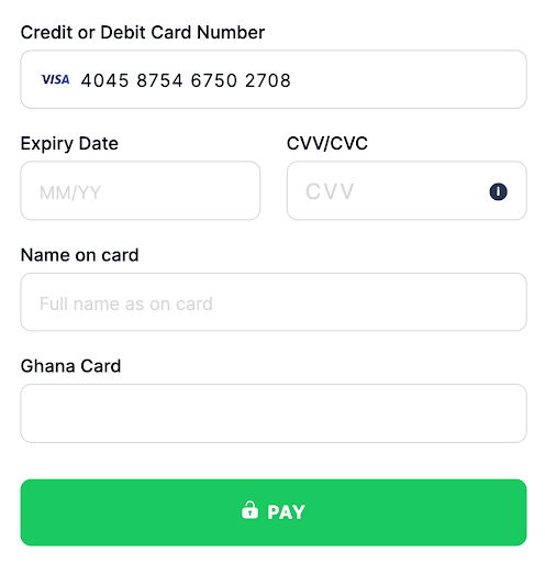 Default template Ghana Ghana Card