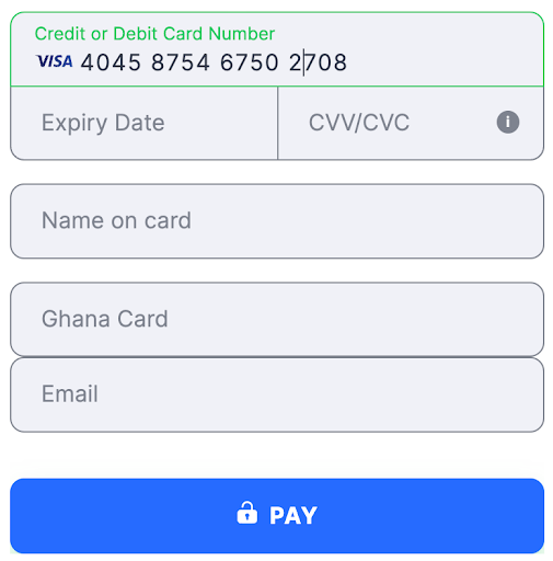 Flat template Ghana Ghana Card