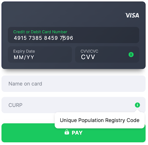 Card template Mexico CURP