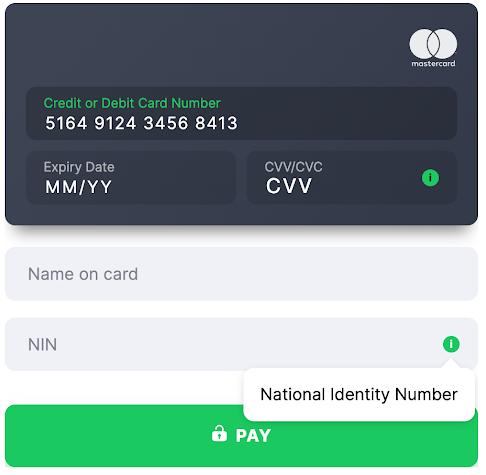 Card template Nigeria NIN