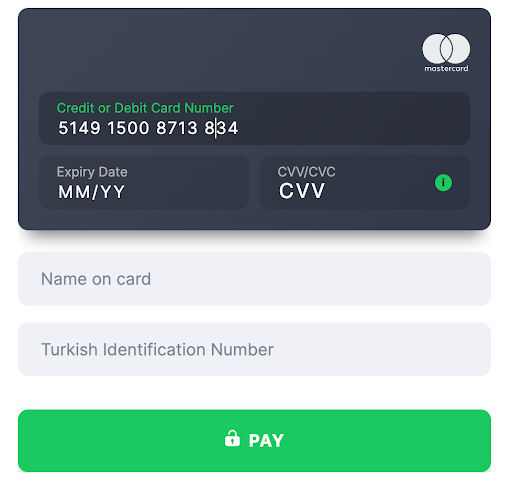 Card template Turkey T.C. Kimlik No.