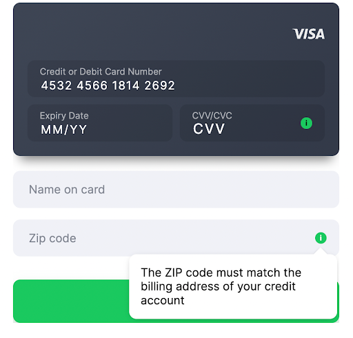 Card template United States ZIP code